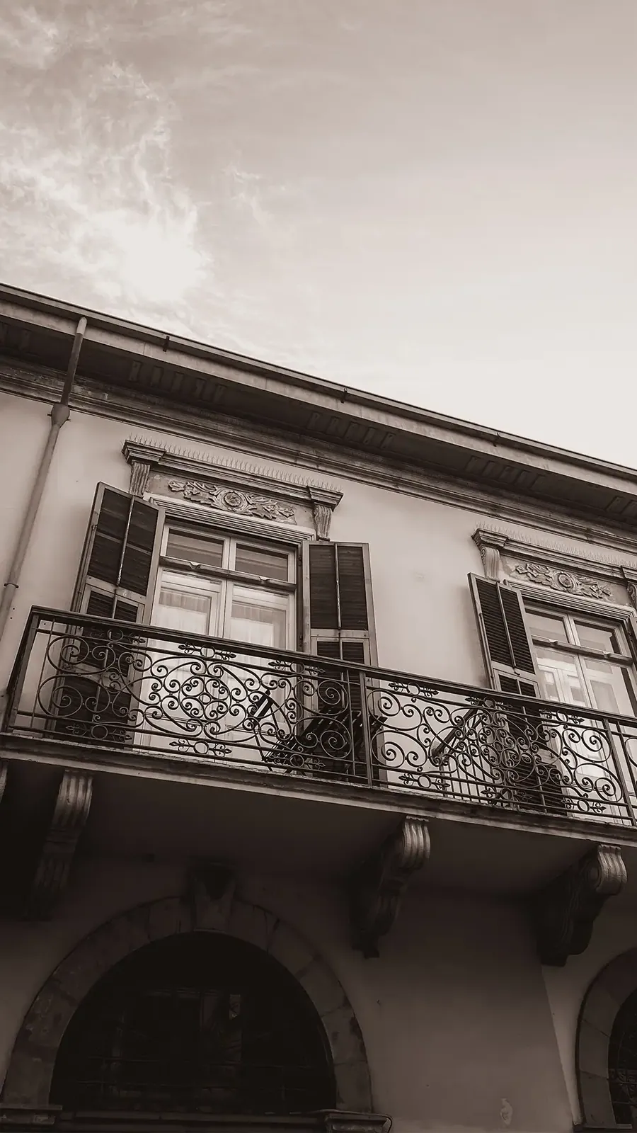 Historic balcony architecture art photo editing Rois Lappas