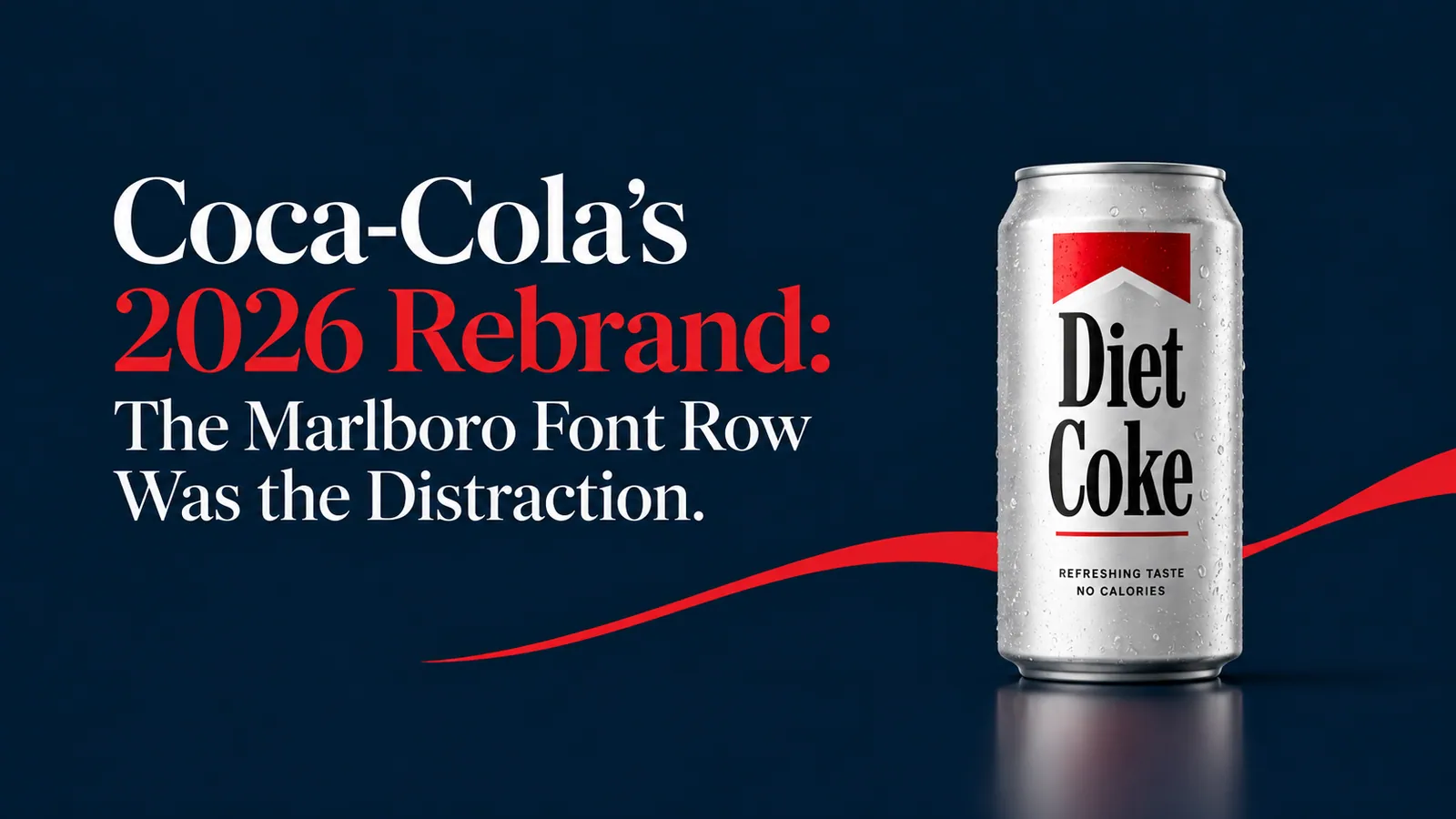 A Coca Cola can with a Marlboro style wordmark on top