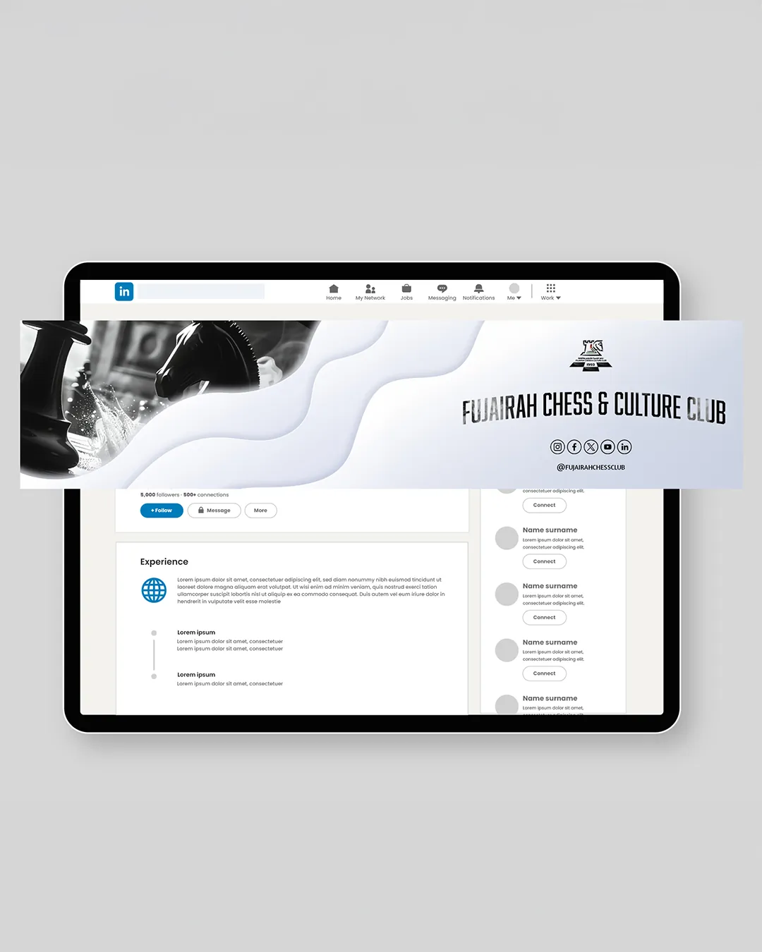UAE Marketing Social Media Banner Linkedin Optimisation Graphic Rois Lappas